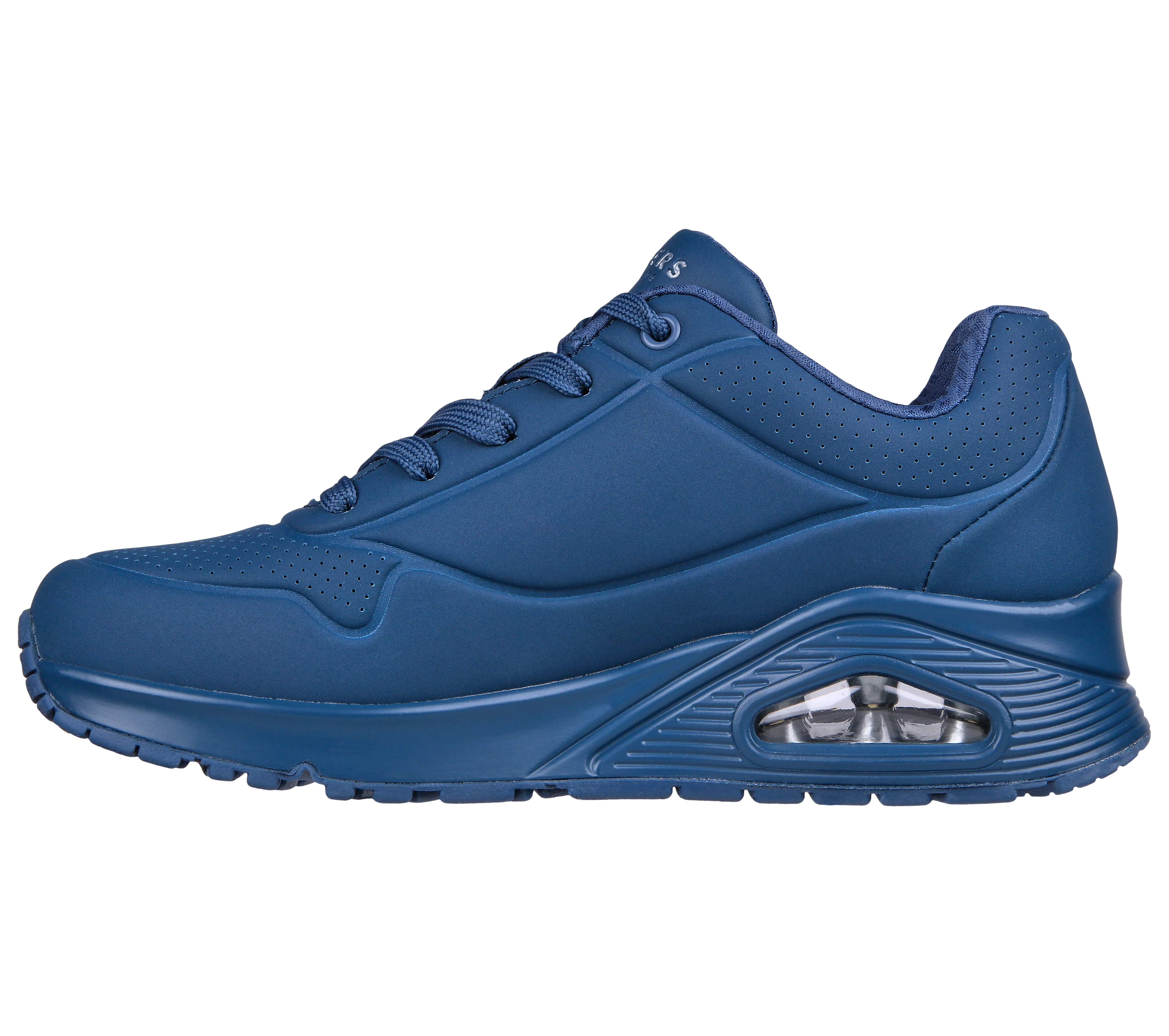 Sneakers blu da donna con suola ad aria Skechers Uno - Image 4