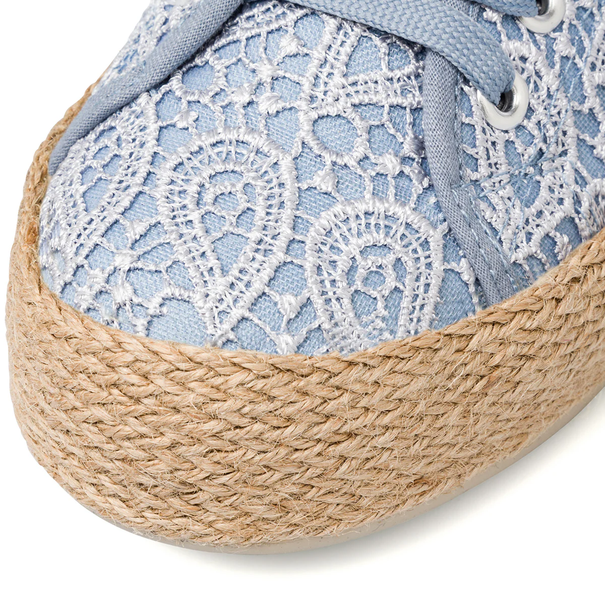 Sneakers blu da donna con suola effetto rafia Lora Ferres - Image 5
