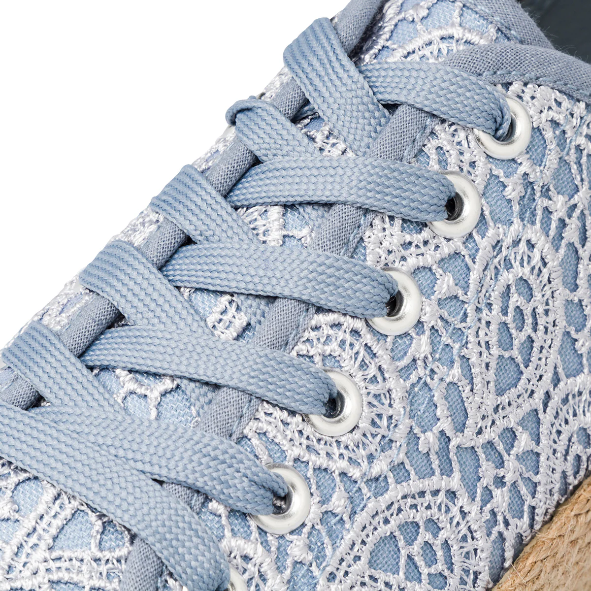 Sneakers blu da donna con suola effetto rafia Lora Ferres - Image 6