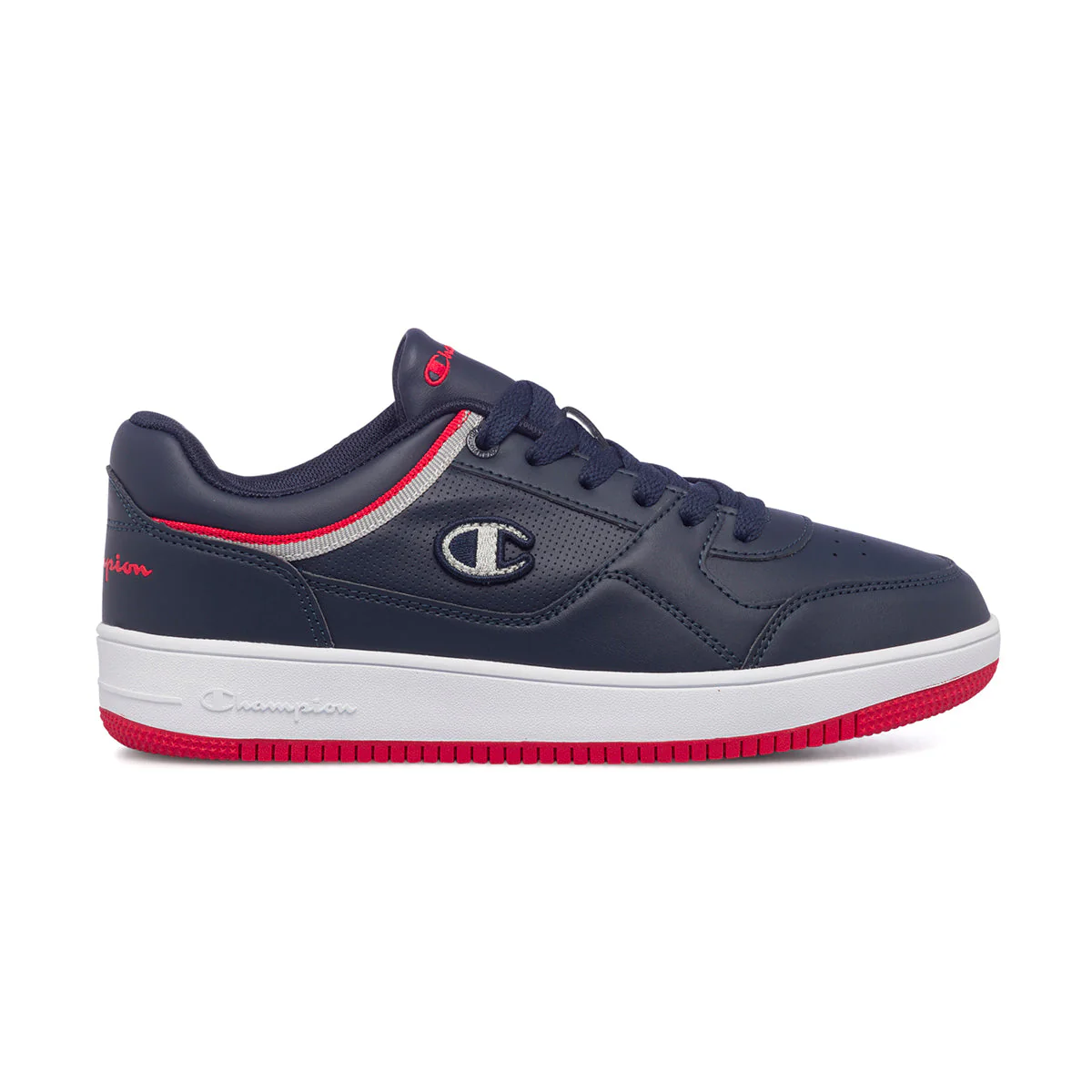 Sneakers blu da ragazzo con logo laterale Champion Rebound Low B GS