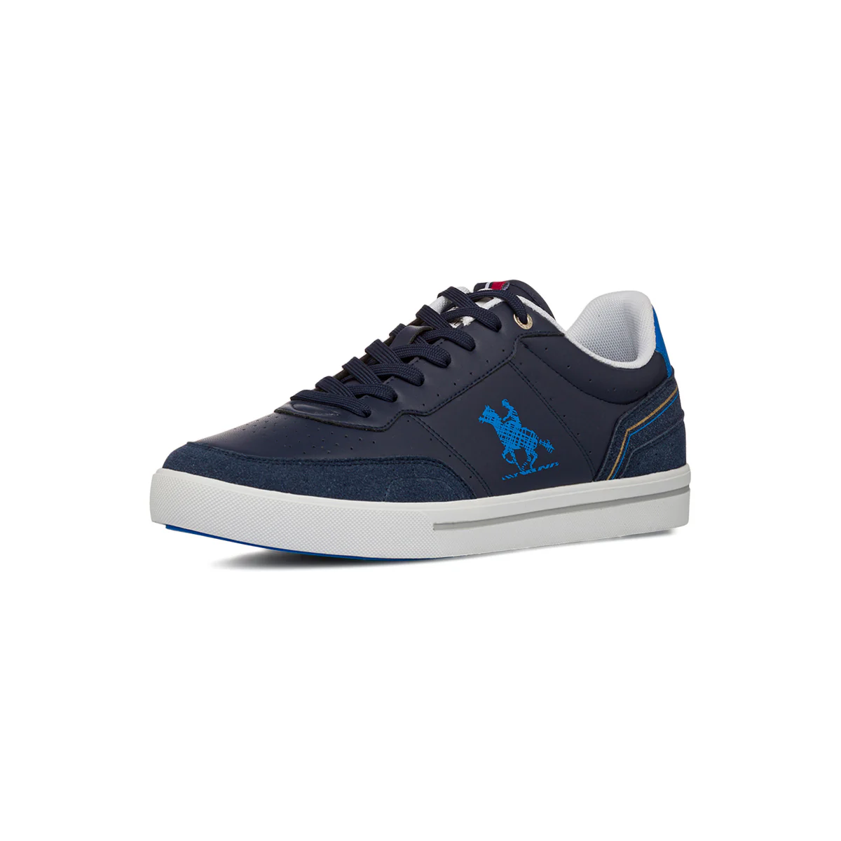 Sneakers blu da Uomo con dettagli effetto camoscio e logo laterale U.S. Grand Polo - Image 2