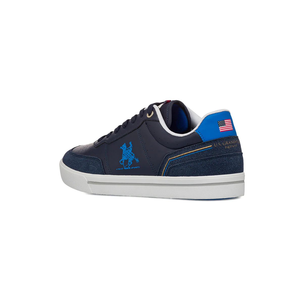 Sneakers blu da Uomo con dettagli effetto camoscio e logo laterale U.S. Grand Polo - Image 3
