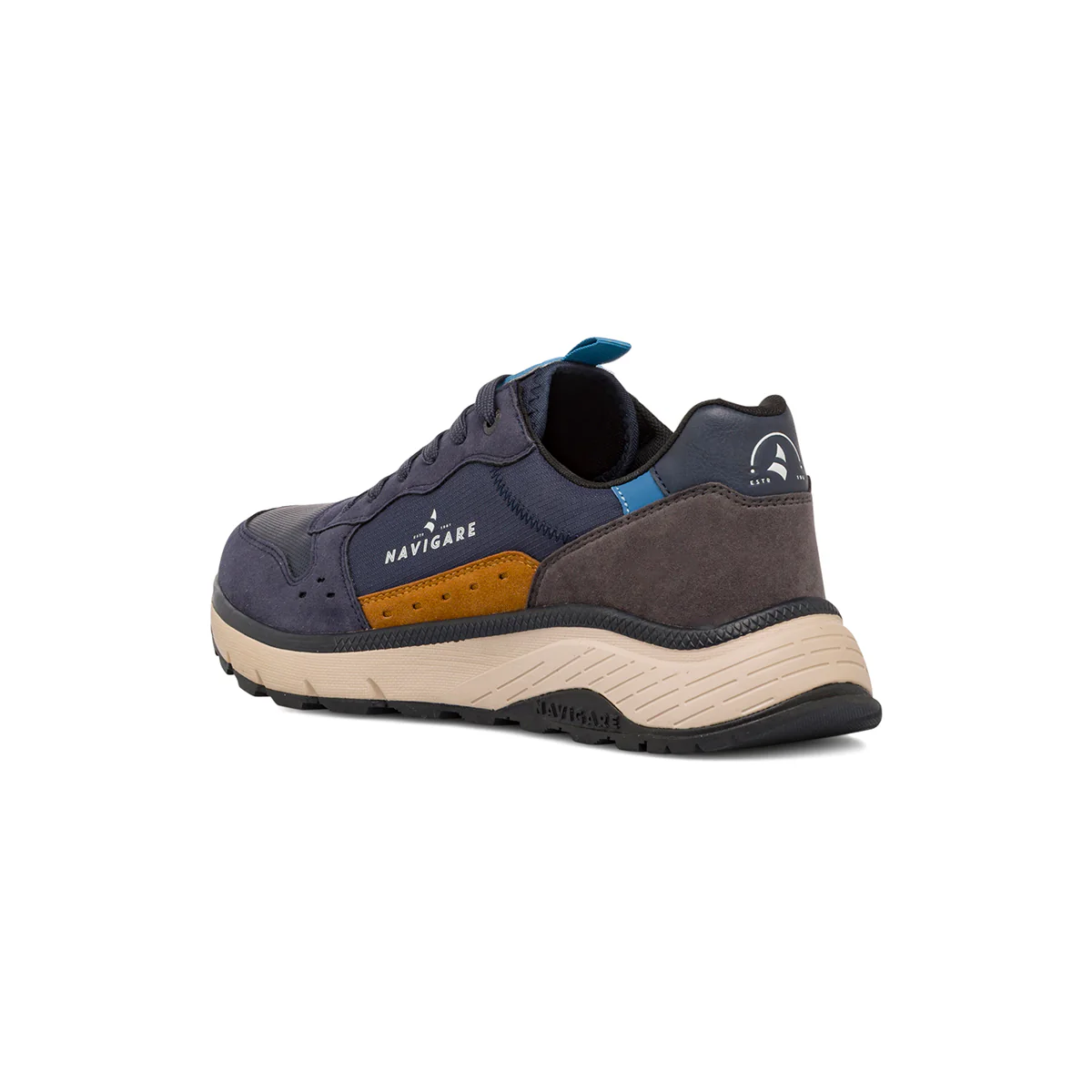Sneakers blu da Uomo con dettagli effetto scamosciato Navigare - Image 3