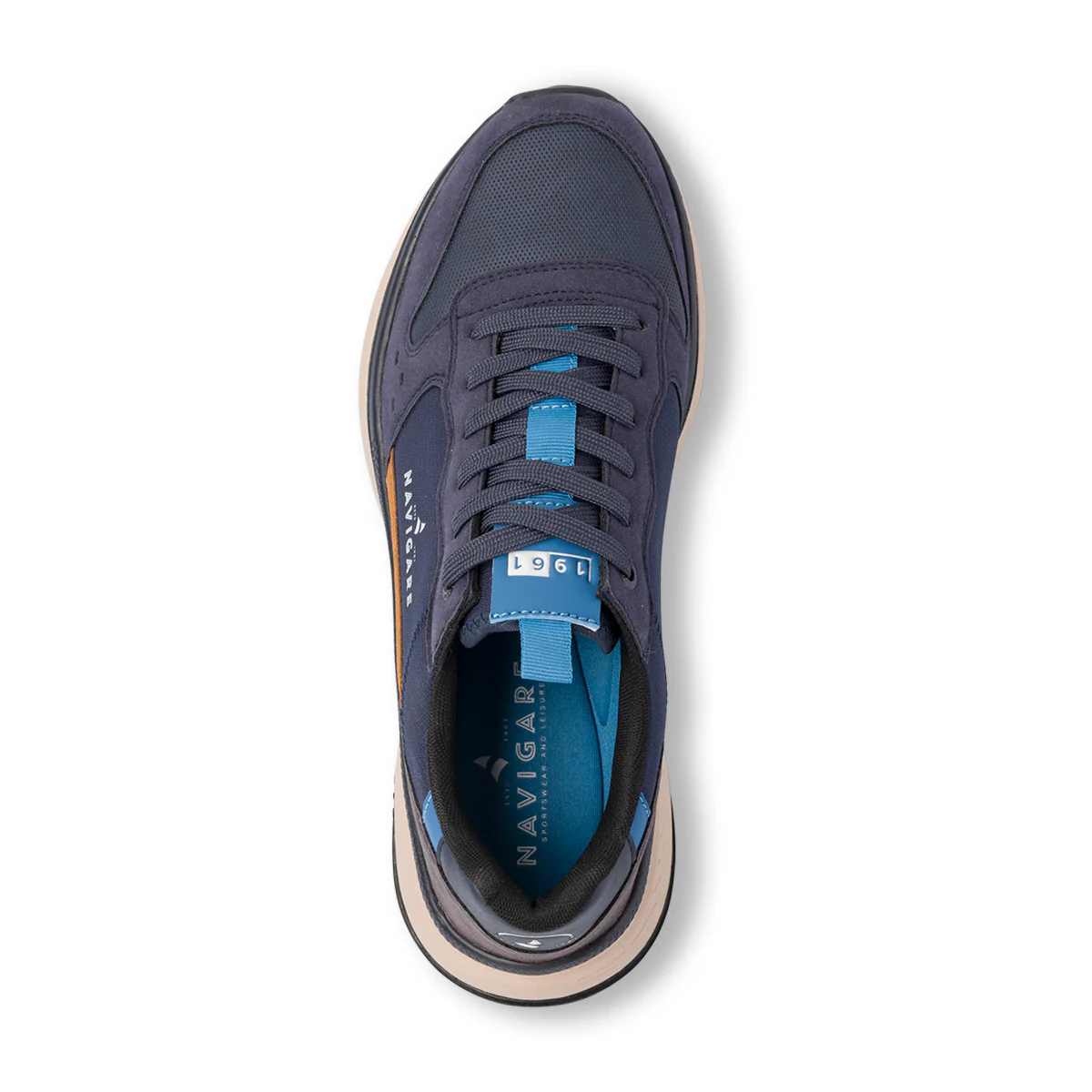 Sneakers blu da Uomo con dettagli effetto scamosciato Navigare - Image 4