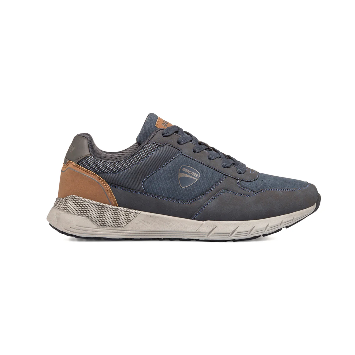 Sneakers blu da uomo con dettagli marroni Ducati - Image 4