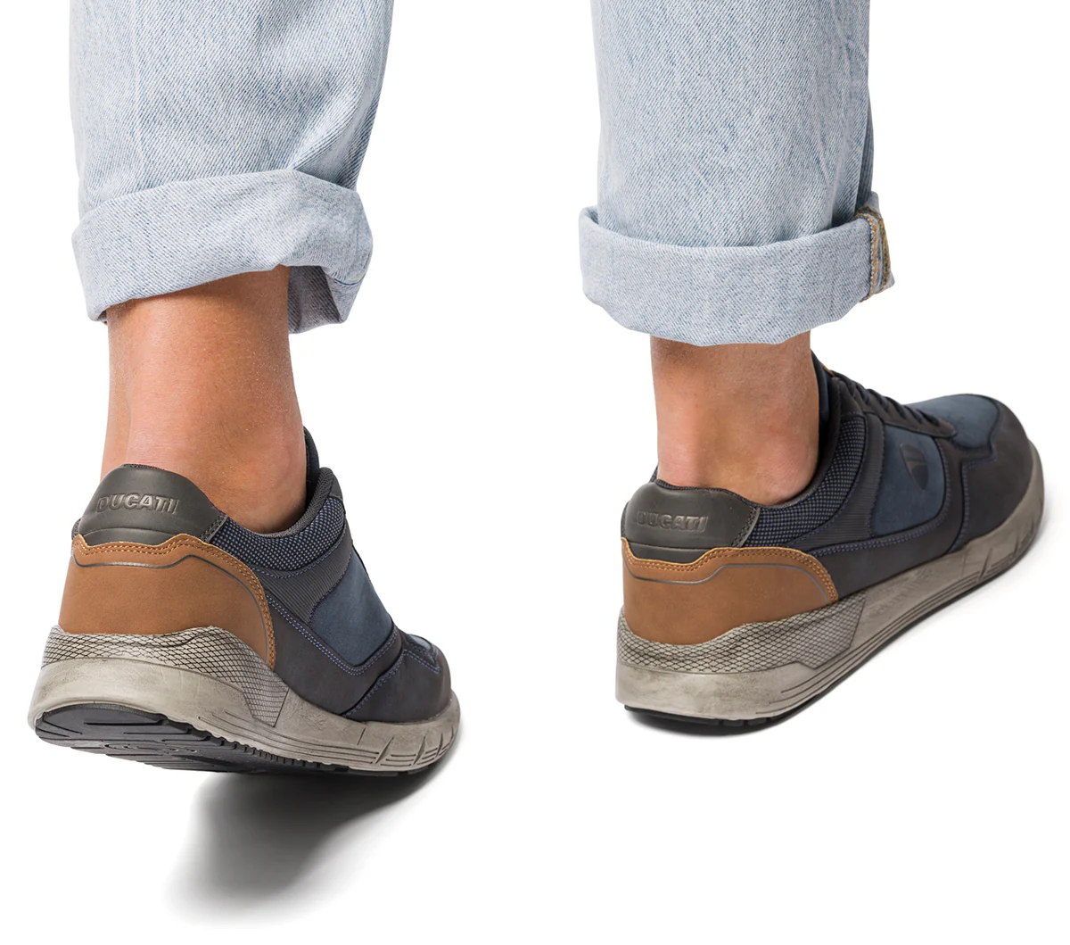 Sneakers blu da uomo con dettagli marroni Ducati - Image 5