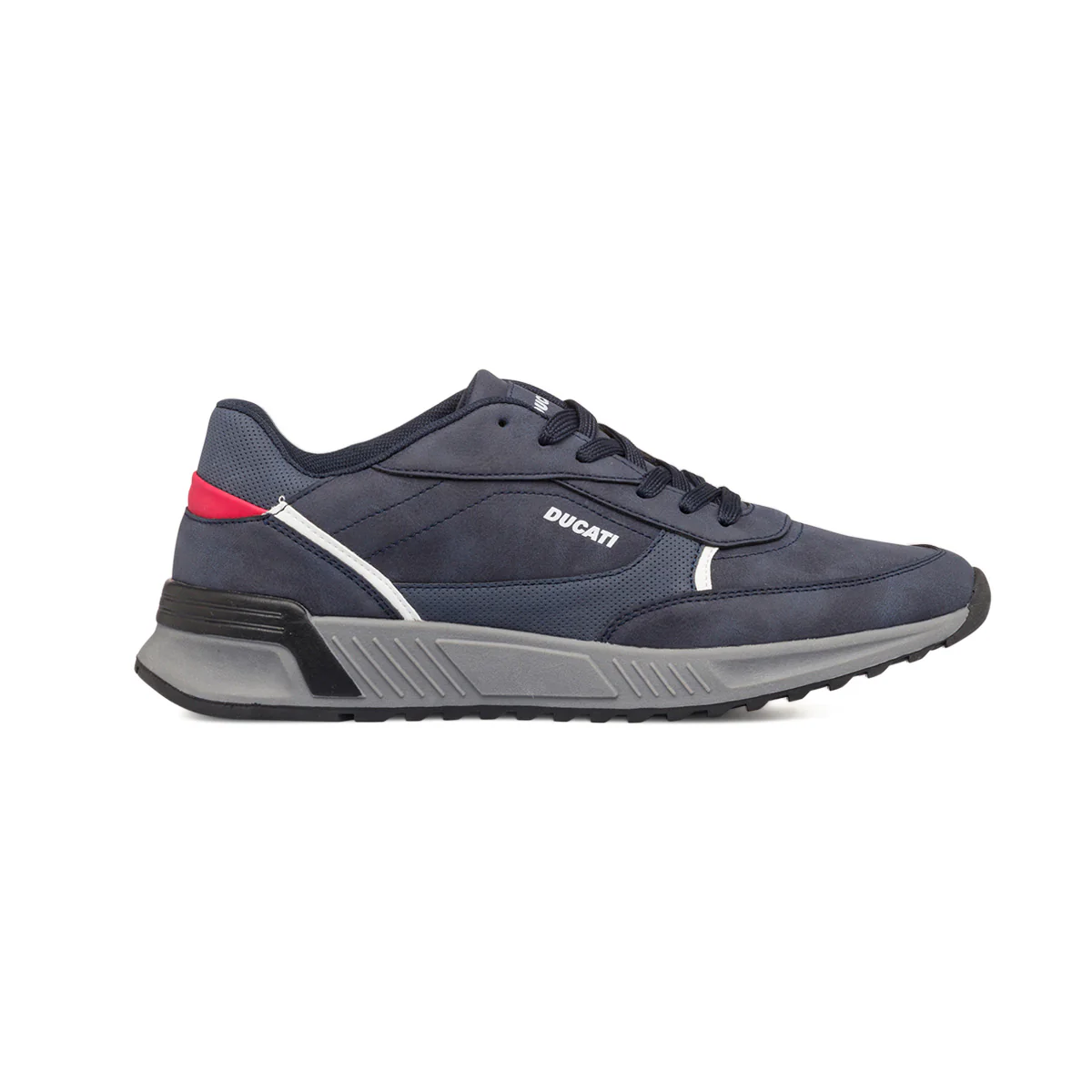 Sneakers blu da uomo con dettagli rossi Ducati