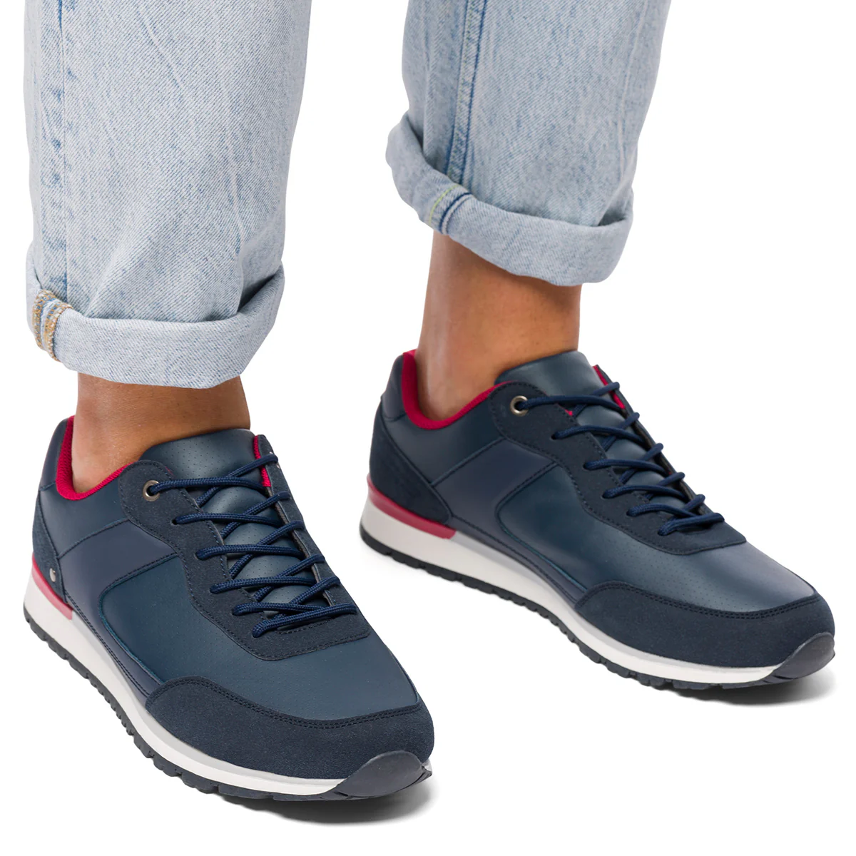 Sneakers blu da uomo con dettagli rossi Riflessi Urbani - Image 2