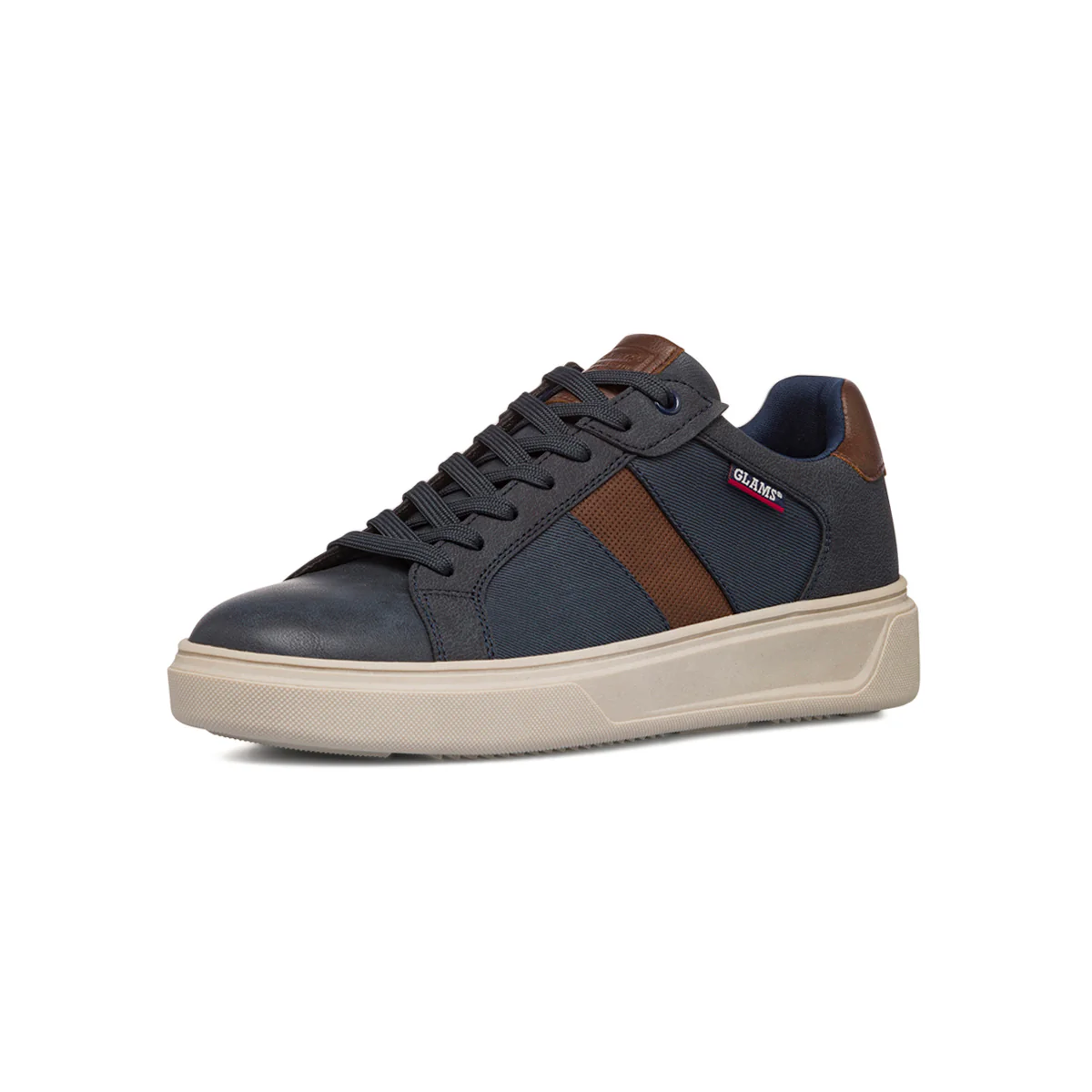 Sneakers blu da uomo con inserti marroni Glams - Image 2