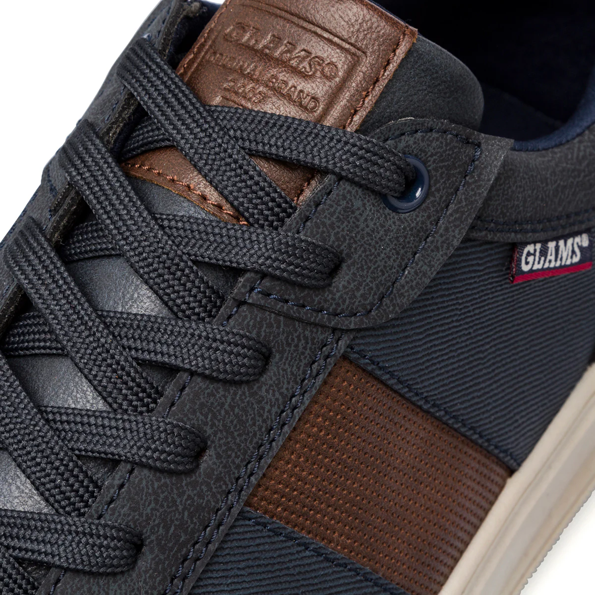 Sneakers blu da uomo con inserti marroni Glams - Image 4