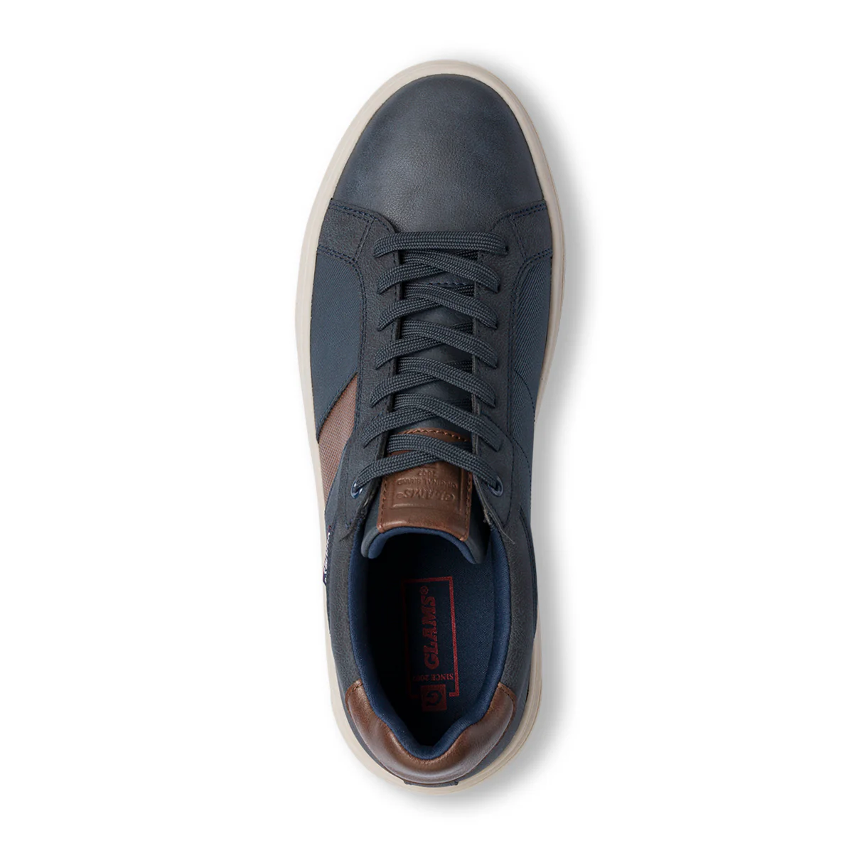 Sneakers blu da uomo con inserti marroni Glams - Image 5