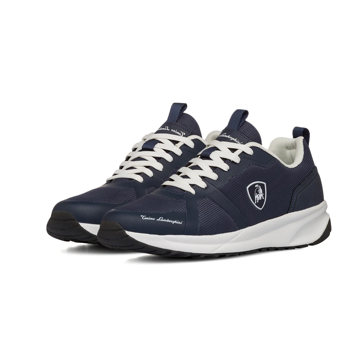 Sneakers blu da Uomo con logo laterale a contrasto bianco Tonino Lamborghini