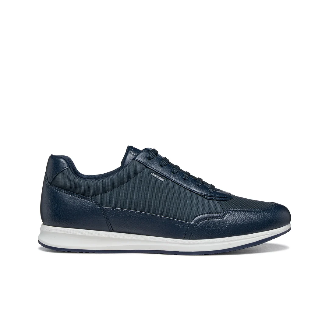 Sneakers blu da Uomo con suola traspirante e fondo a contrasto Geox