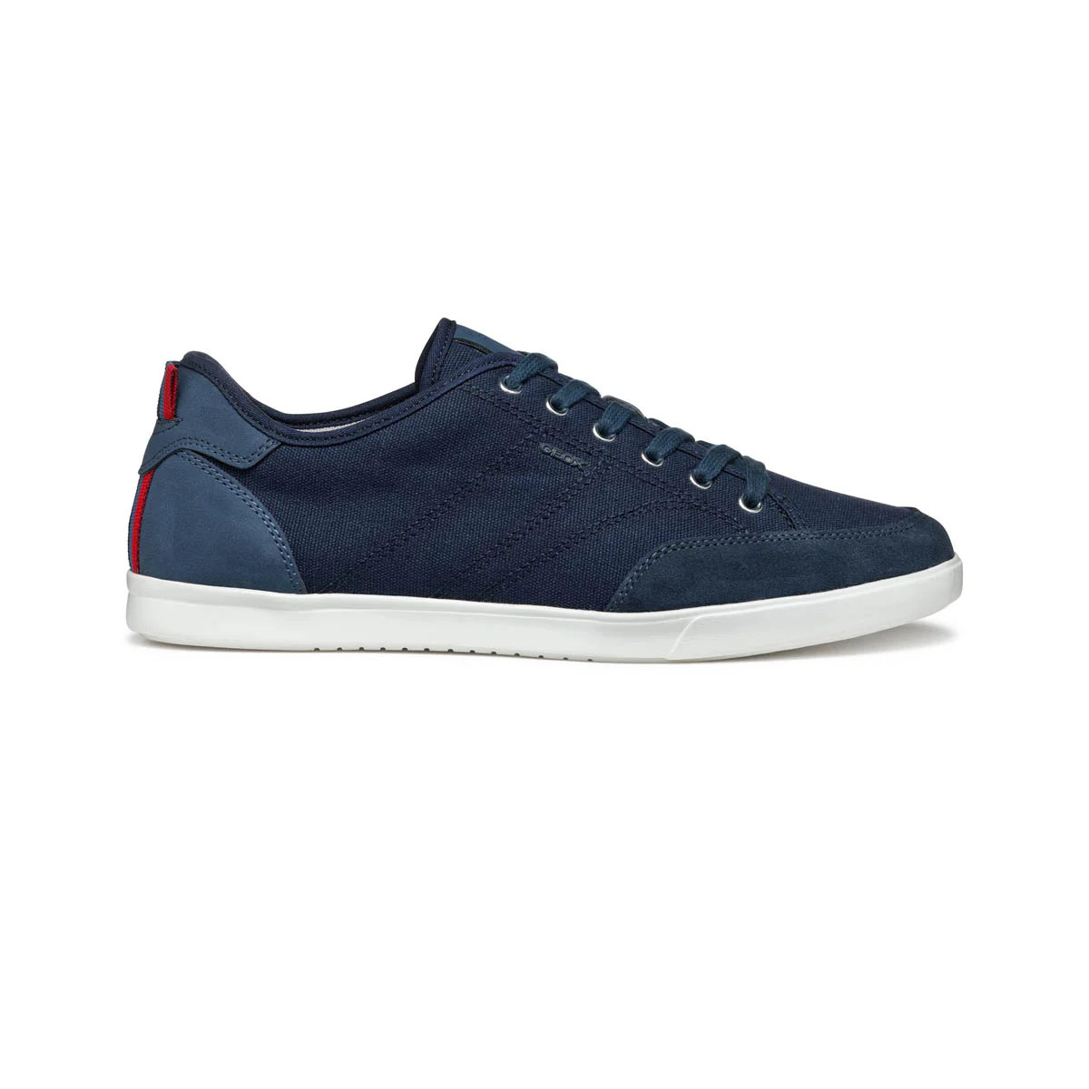Sneakers blu da Uomo in tessuto con inserto in contrasto e suola traspirante Geox