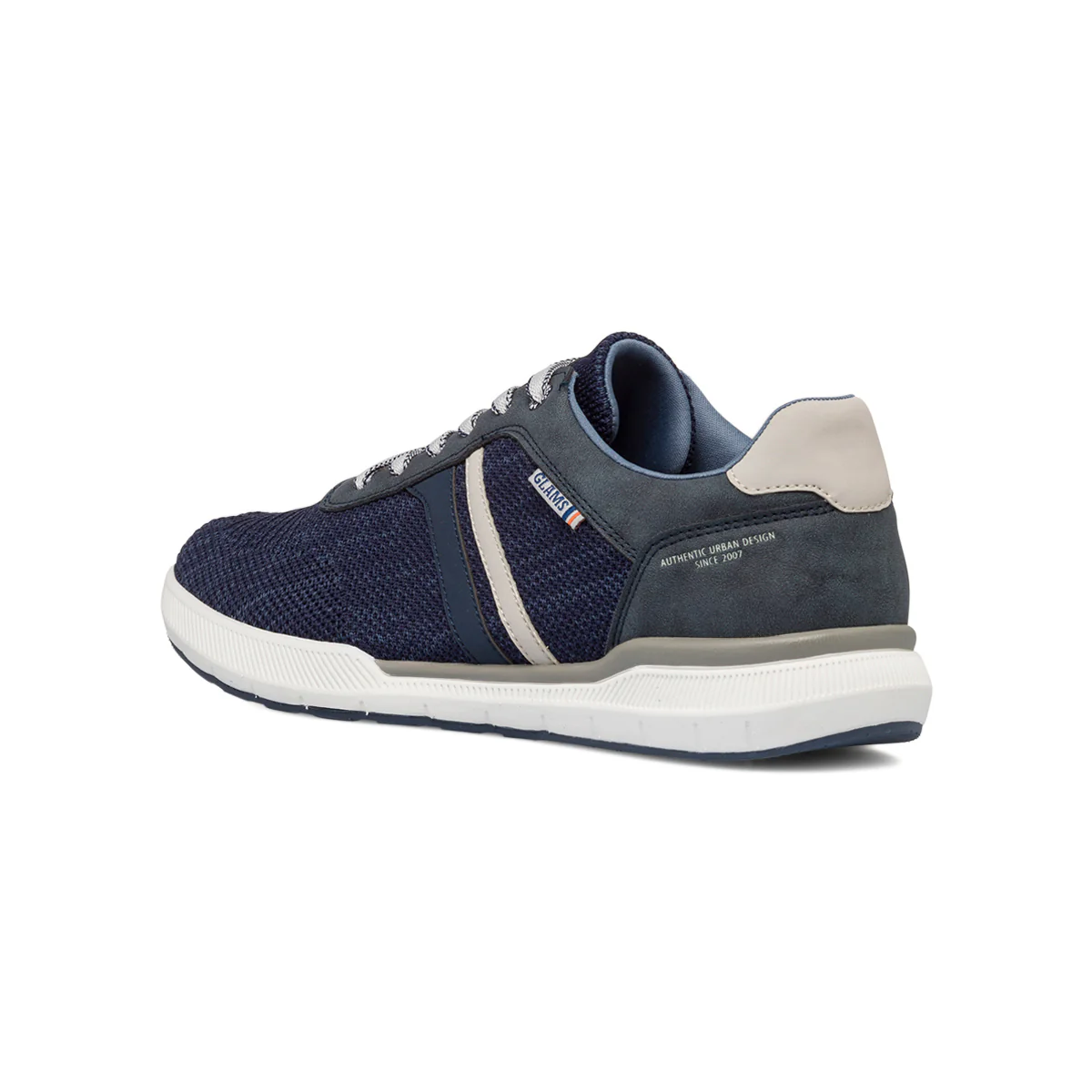 Sneakers blu da uomo in tessuto effetto jeans Glams - Image 3