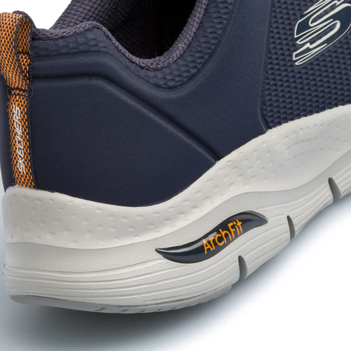 Sneakers blu da uomo in tessuto mesh con soletta Air-Cooled Skechers Arch-Fit - Image 7