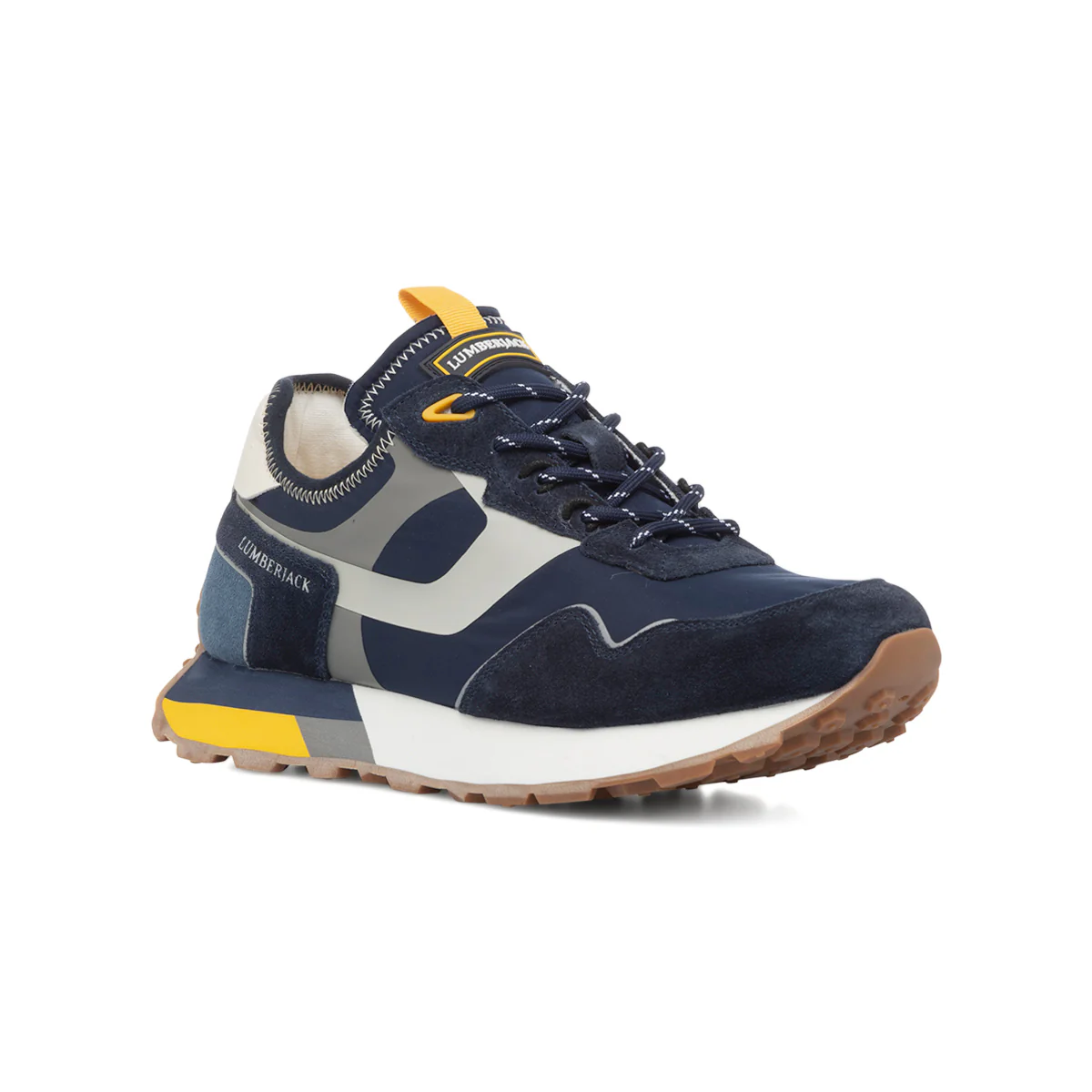 Sneakers blu da Uomocon dettagli grigi e gialli Lumberjack - Image 2