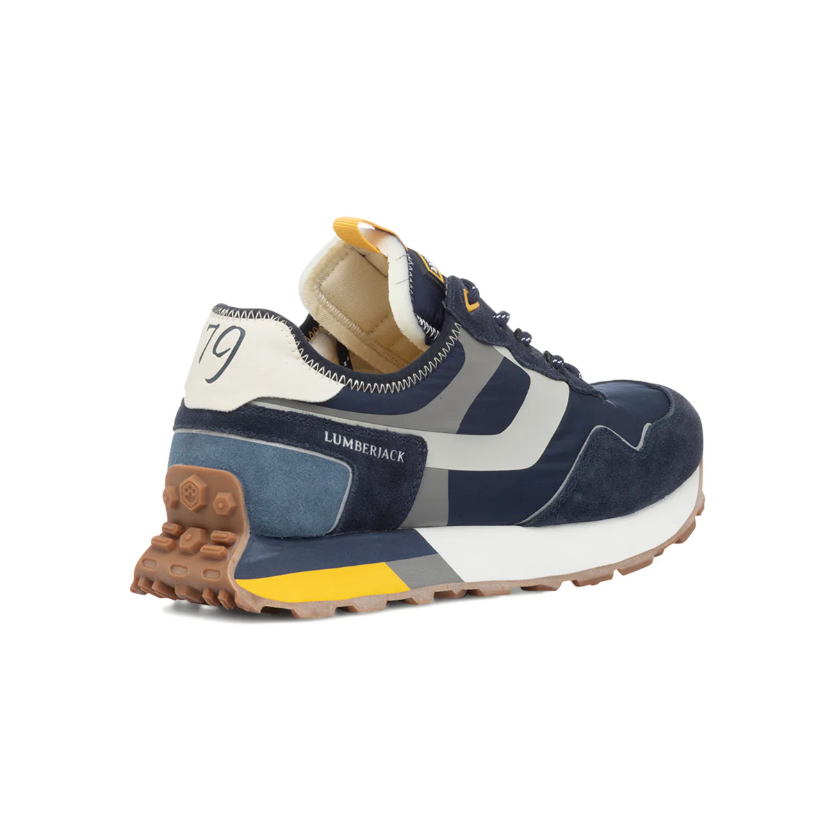 Sneakers blu da Uomocon dettagli grigi e gialli Lumberjack - Image 3