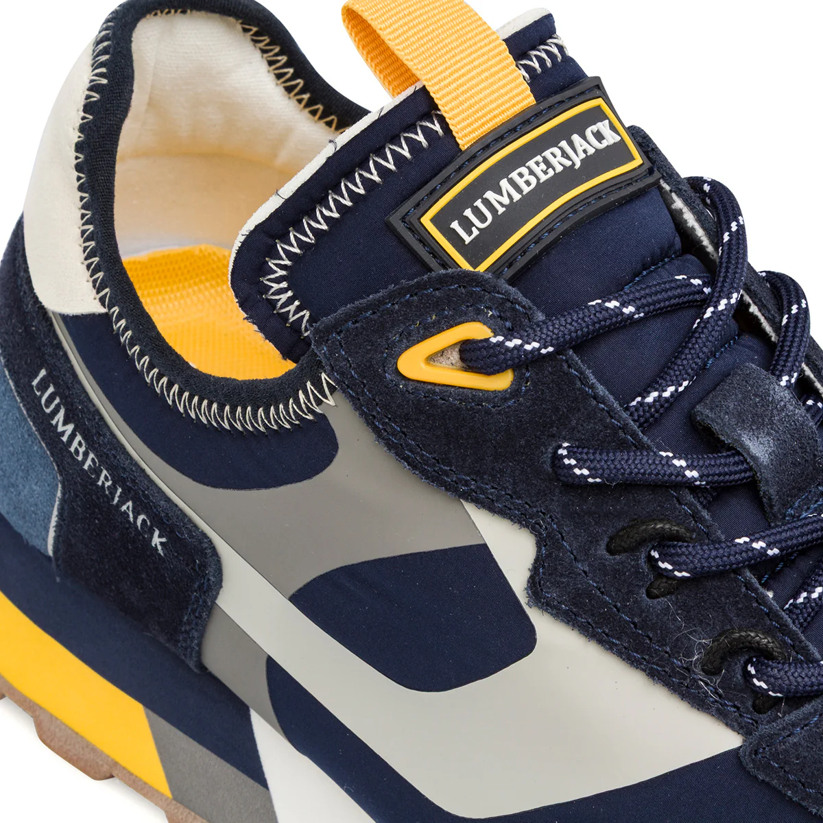 Sneakers blu da Uomocon dettagli grigi e gialli Lumberjack - Image 4