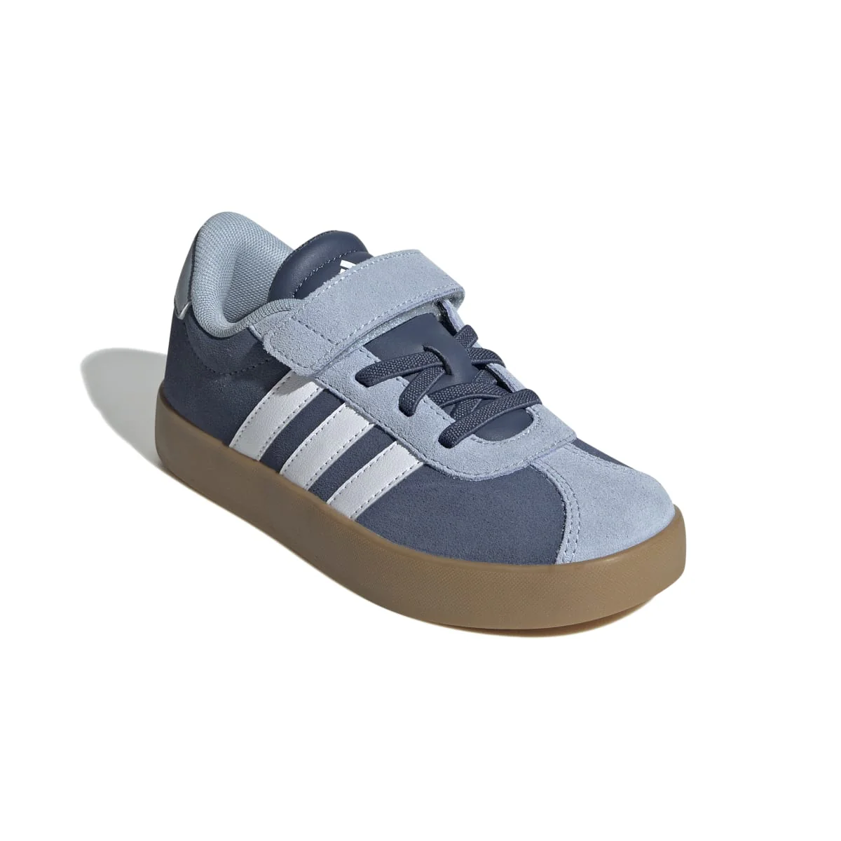 Sneakers blu e azzurre da bambino con strisce bianche adidas VL Court 3.0 EL C - Image 5