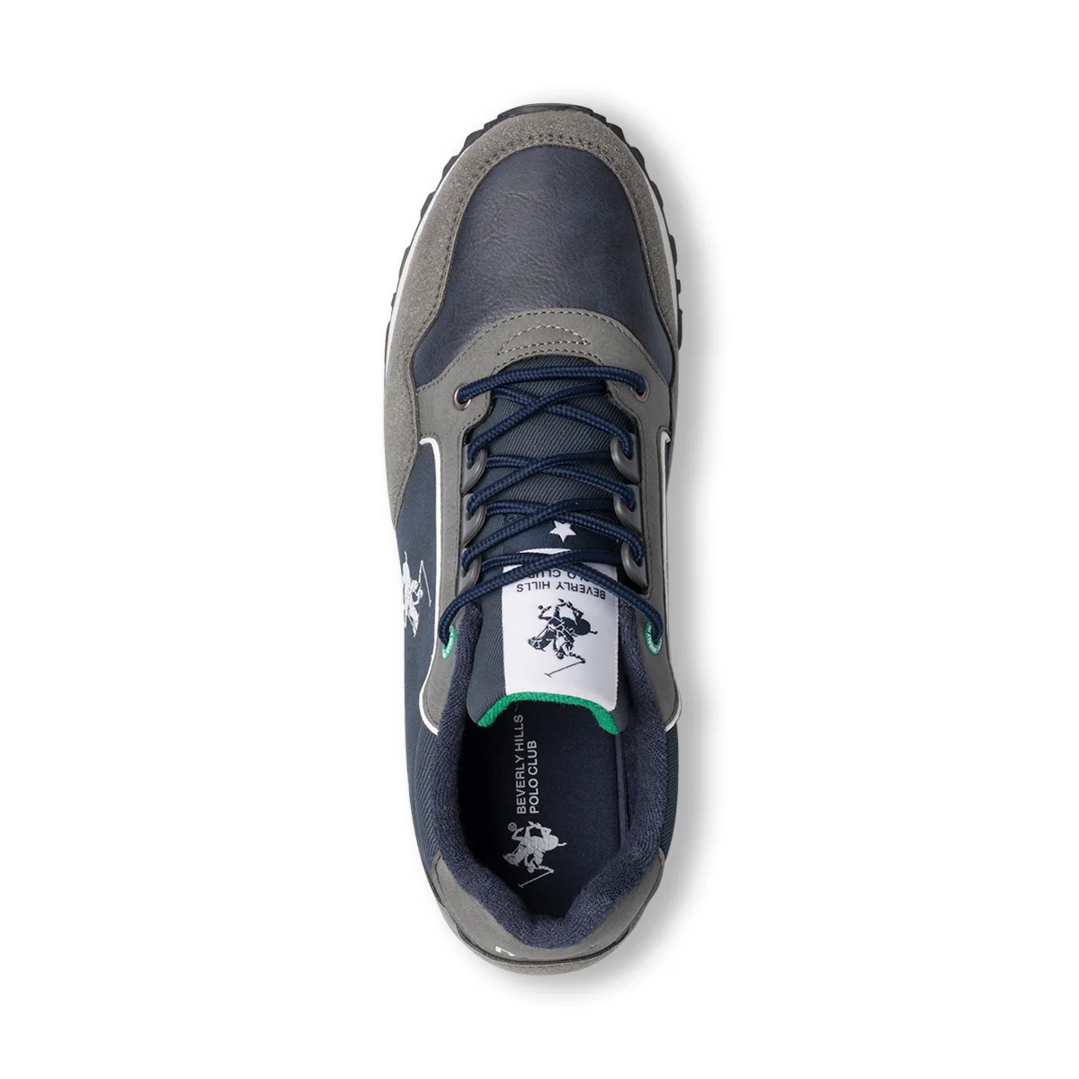 Sneakers blu e grigie da uomo con logo laterale Beverly Hills Polo Club - Image 10