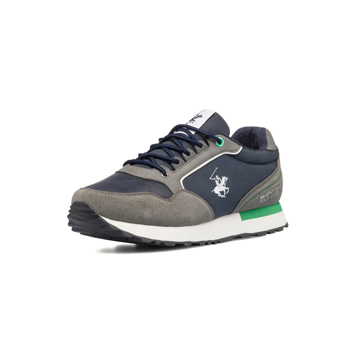 Sneakers blu e grigie da uomo con logo laterale Beverly Hills Polo Club - Image 5