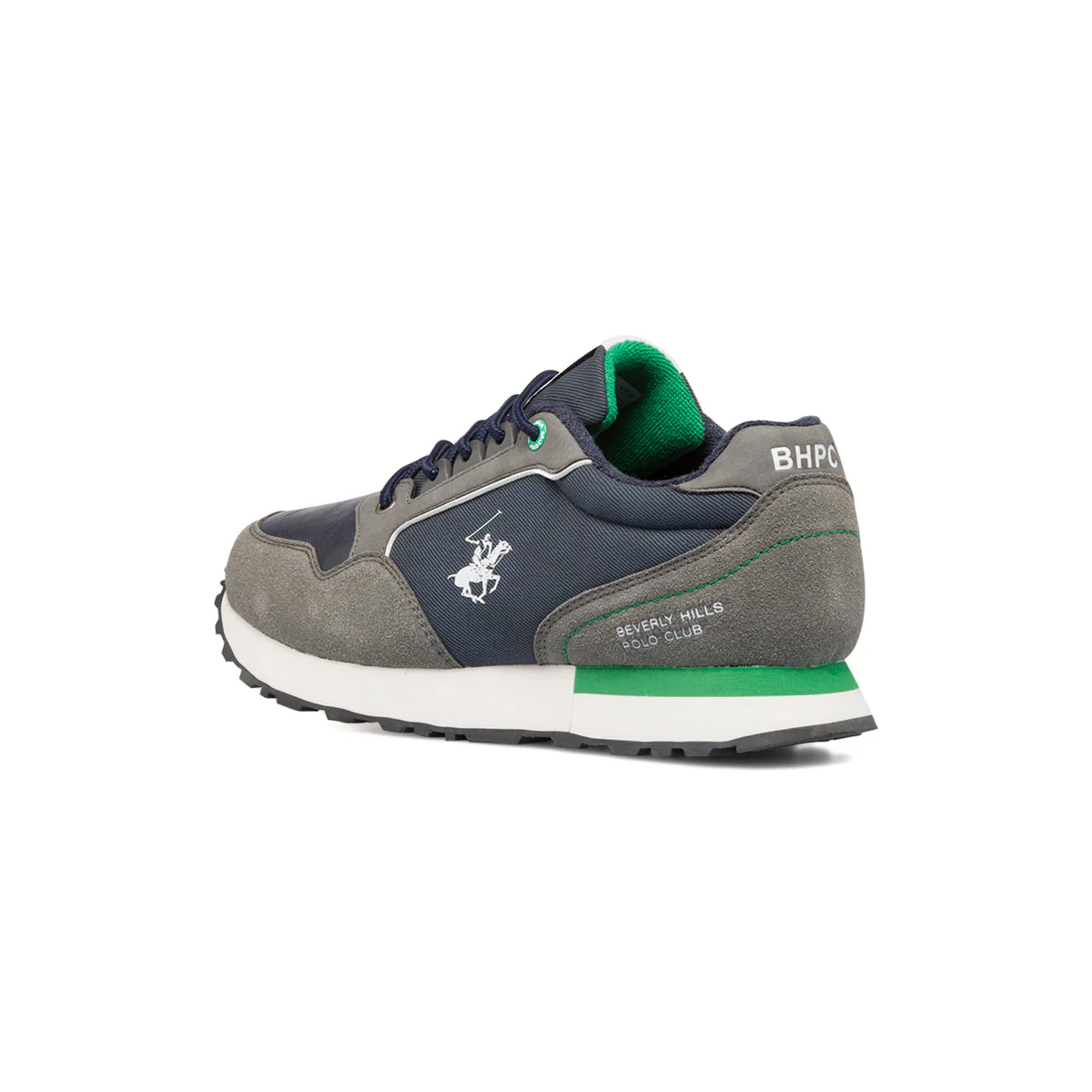 Sneakers blu e grigie da uomo con logo laterale Beverly Hills Polo Club - Image 6