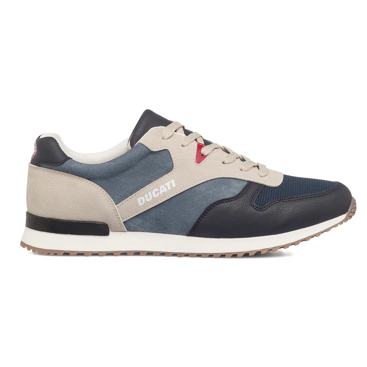 Sneakers blu e grigie da uomo con logo laterale Ducati - Image 4