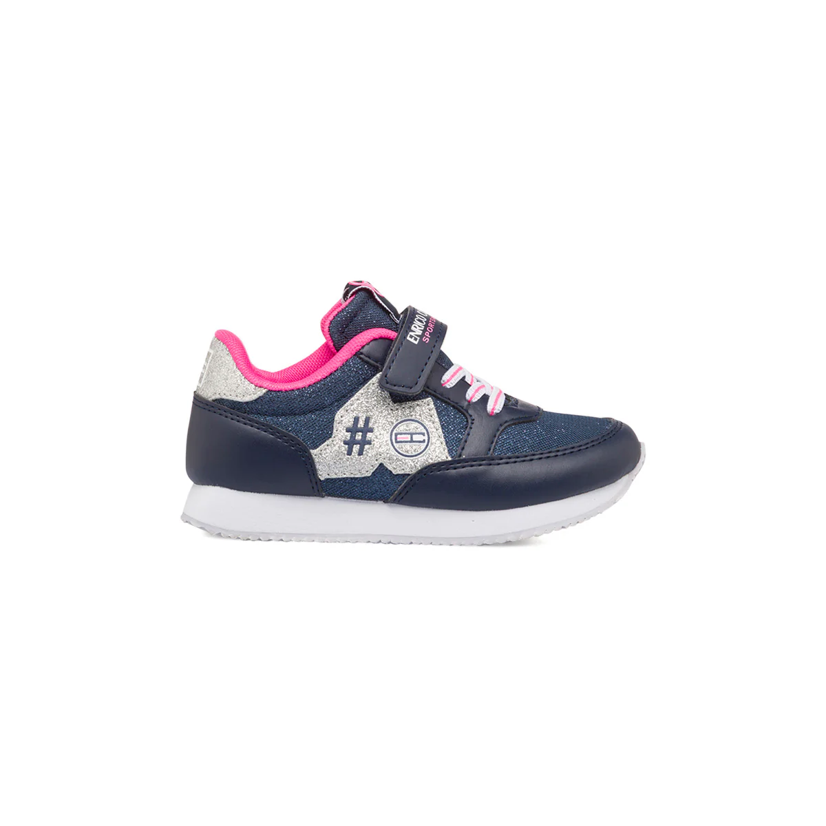 Sneakers blu e grigie glitterate da bambina Enrico Coveri