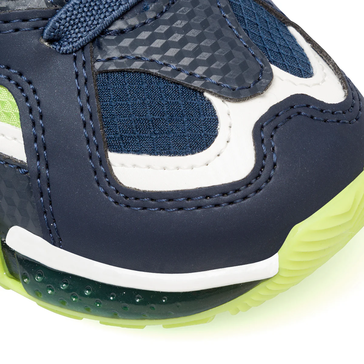Sneakers blu e lime da bambino con luci nella suola Geox Bayonic - Image 7