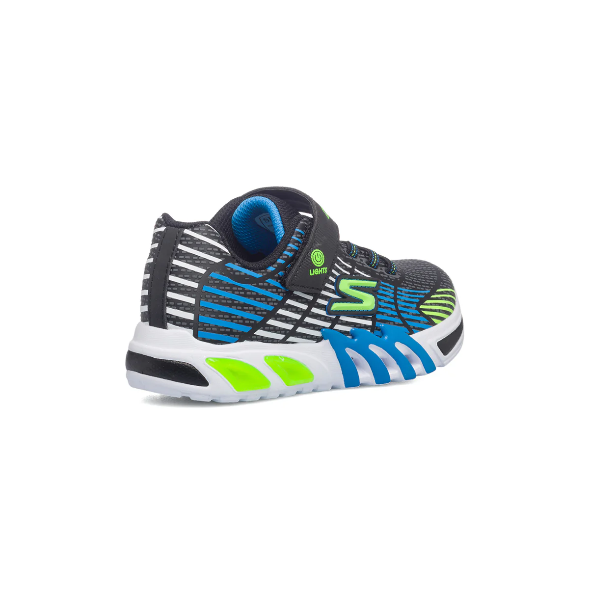 Sneakers blu e nere con luci nella suola Skechers Flex-Glow - Image 3