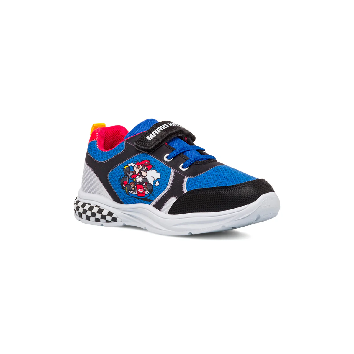 Sneakers blu e nere da ragazzo con luci nella suola Super Mario - Image 2