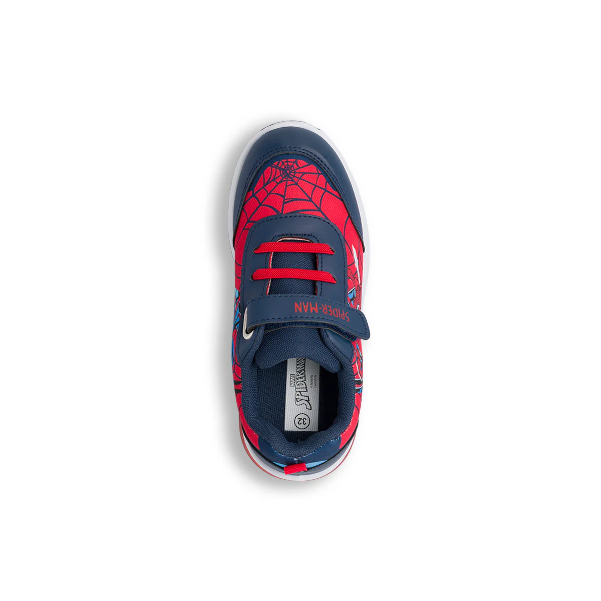 Sneakers blu e rosse  da bambino con luci nella suola e logo Spiderman - Image 5