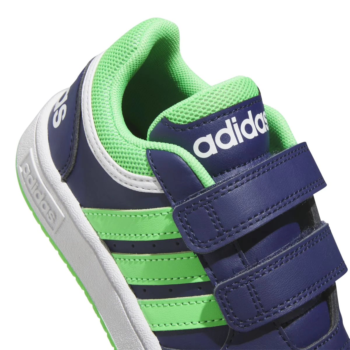 Sneakers blu e verdi da bambino con doppio velcro adidas Hoops 3.0 CF C - Image 7