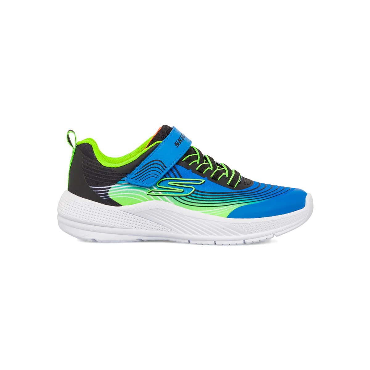 Sneakers blu e verdi da ragazzo Skechers Microspec Advance