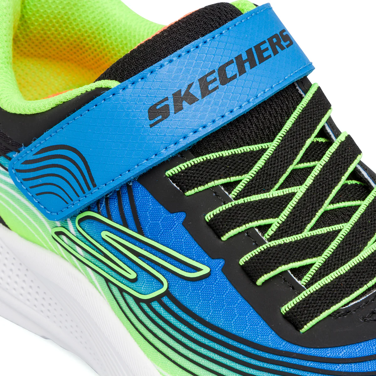 Sneakers blu e verdi da ragazzo Skechers Microspec Advance - Image 4