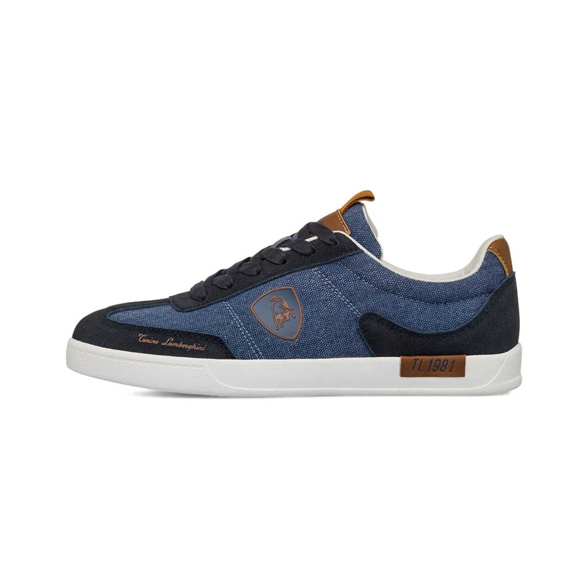 Sneakers blu effetto jeans da Uomo con inserti effetto scamosciato Tonino Lamborghini - Image 4