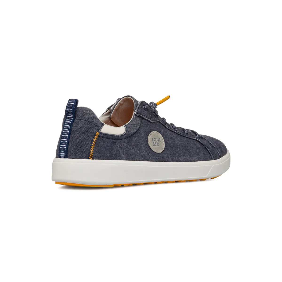Sneakers blu effetto jeans in tessuto da Uomo con lacci elastici Glams - Image 3