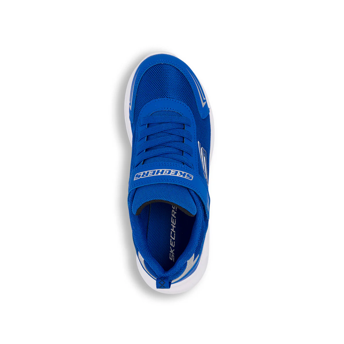 Sneakers blu elettrico da bambino con logo laterale Skechers Mazematics - Image 5