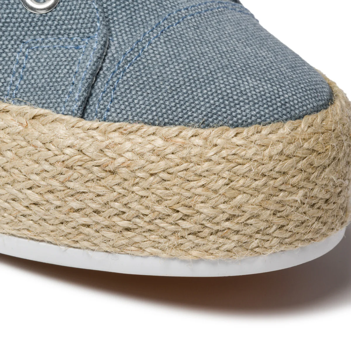 Sneakers blu in canvas con suola in corda e applicazione di perline Lora Ferres - Image 5