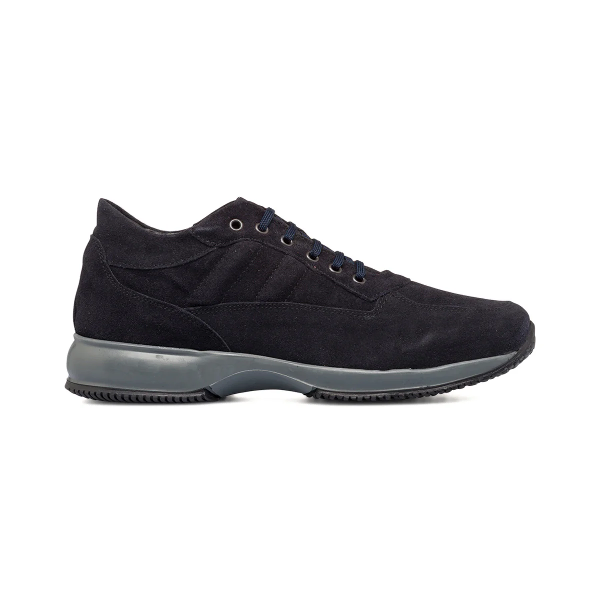 Sneakers blu in pelle scamosciata da uomo Primopiano