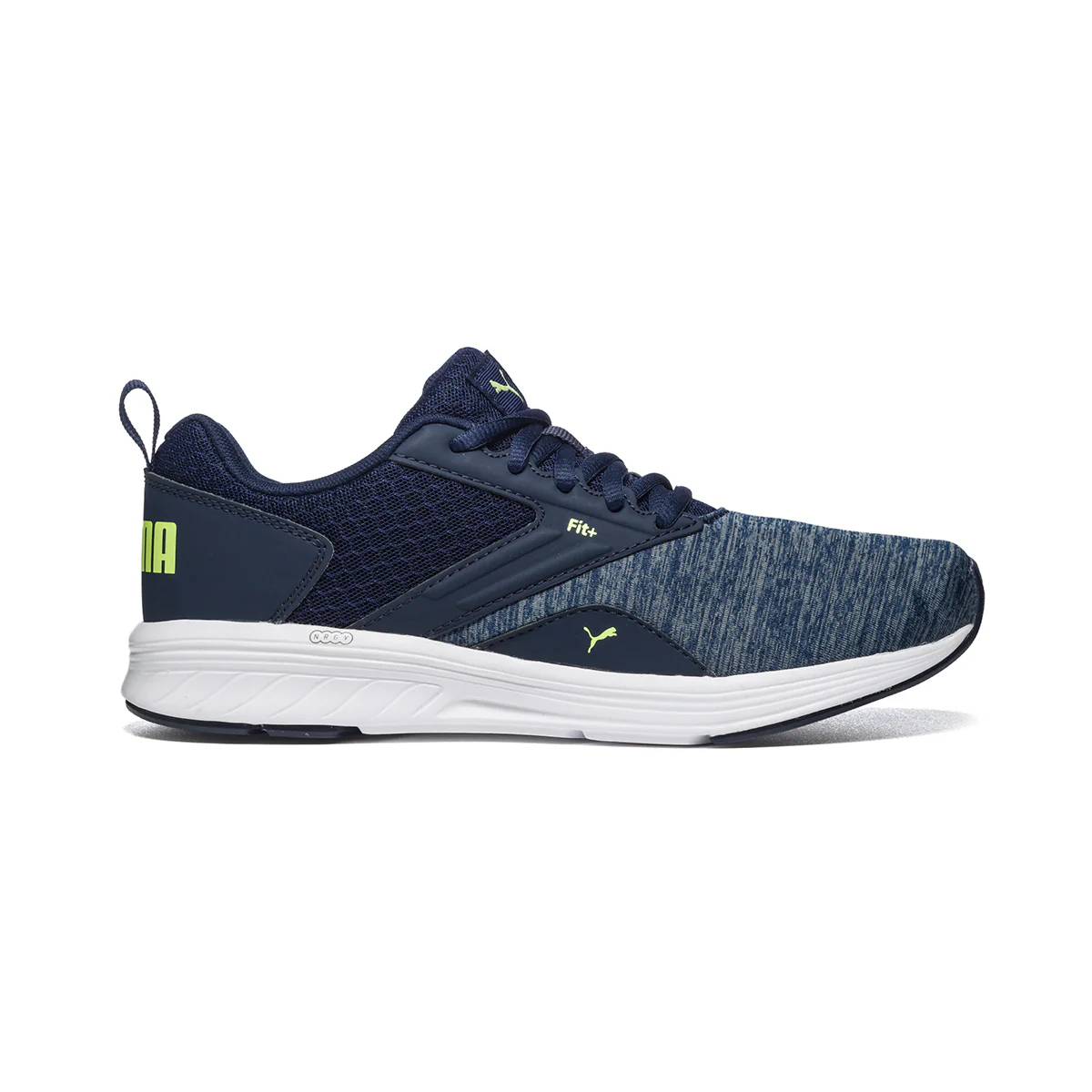 Sneakers blu in tessuto con dettagli gialli Puma Nrgy Comet Jr