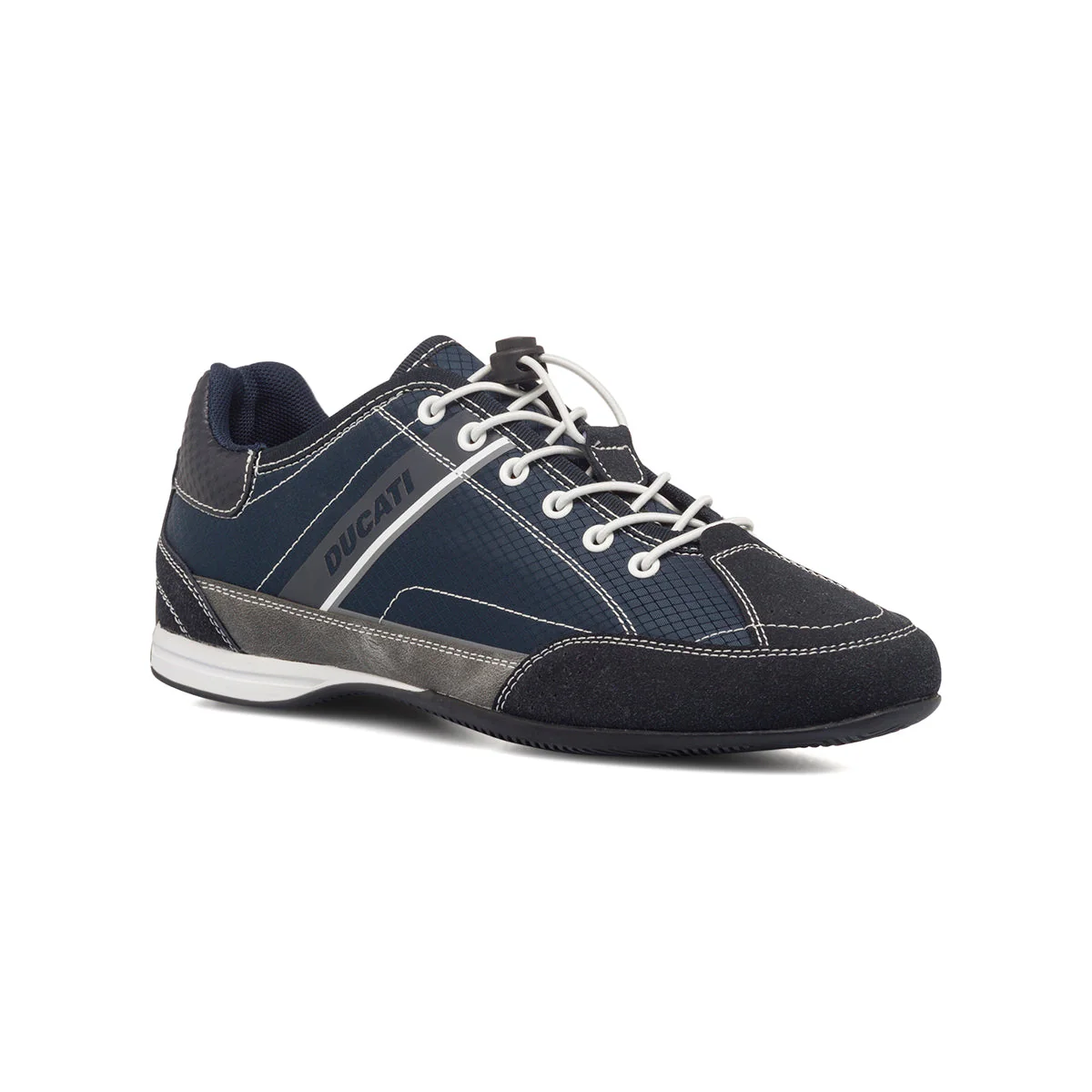 Sneakers blu in tessuto da uomo con logo laterale Ducati - Image 2