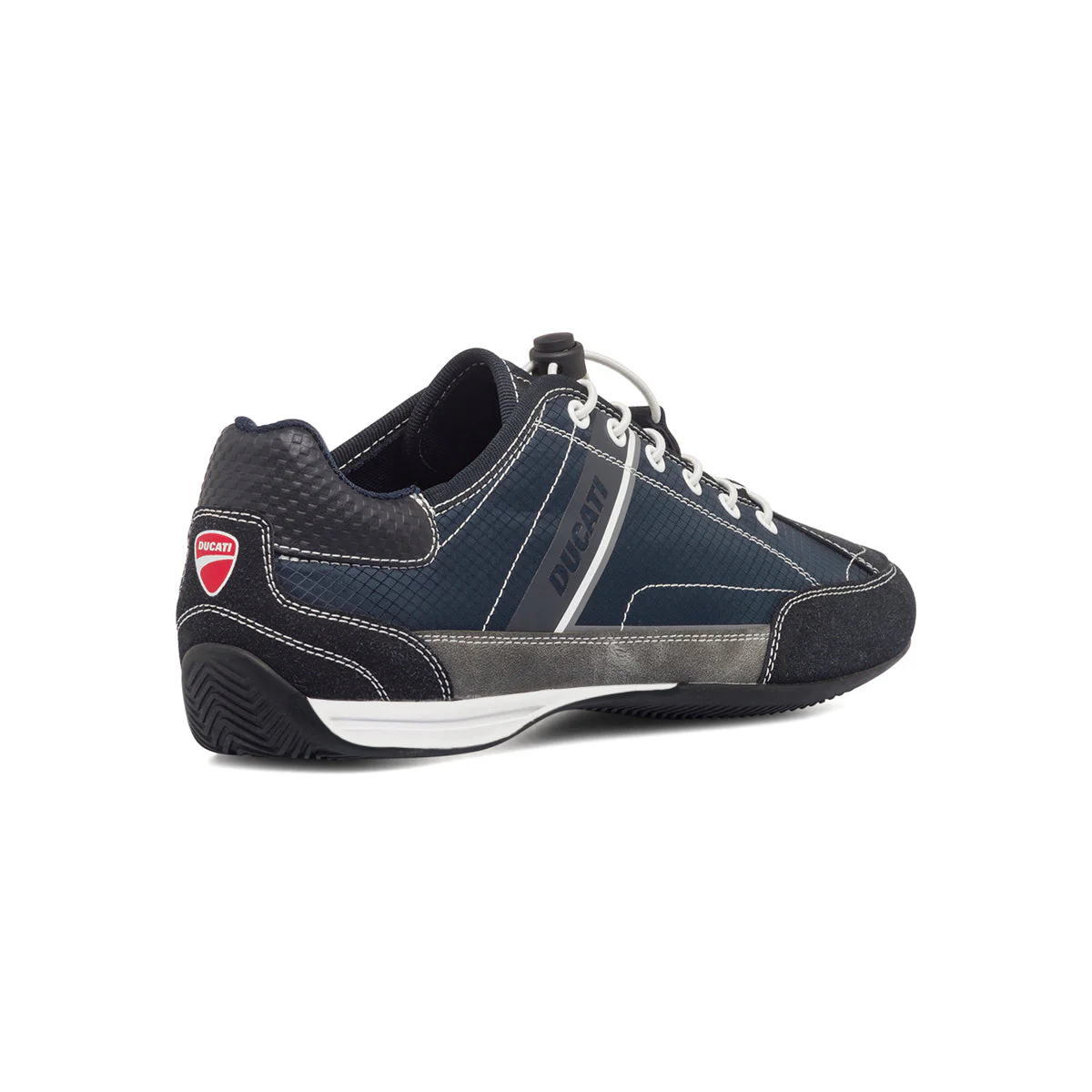Sneakers blu in tessuto da uomo con logo laterale Ducati - Image 3