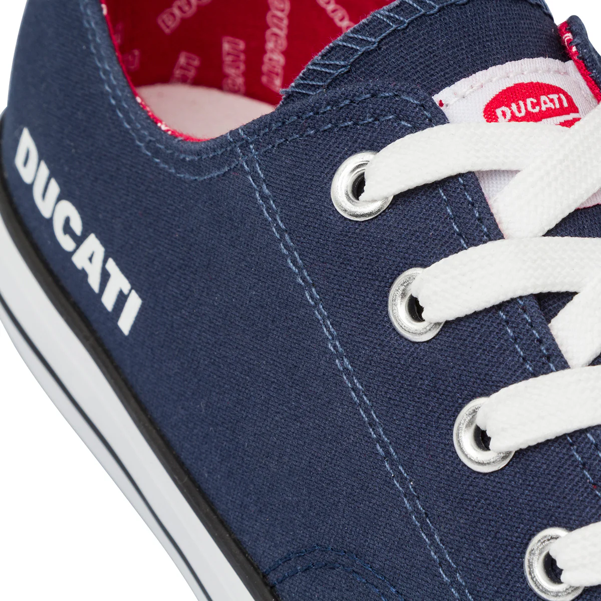 Sneakers casual blu in tessuto da Uomo con logo laterale Ducati - Image 5