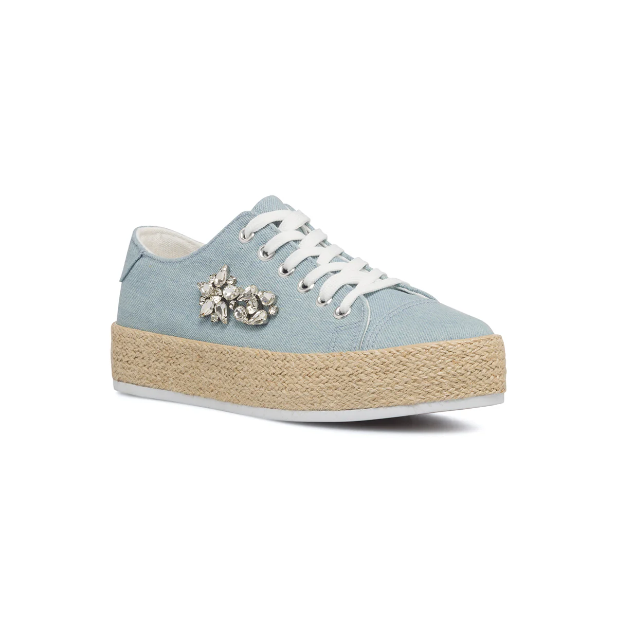 Sneakers blu jeans da donna in canvas con suola in corda Lora Ferres - Image 2