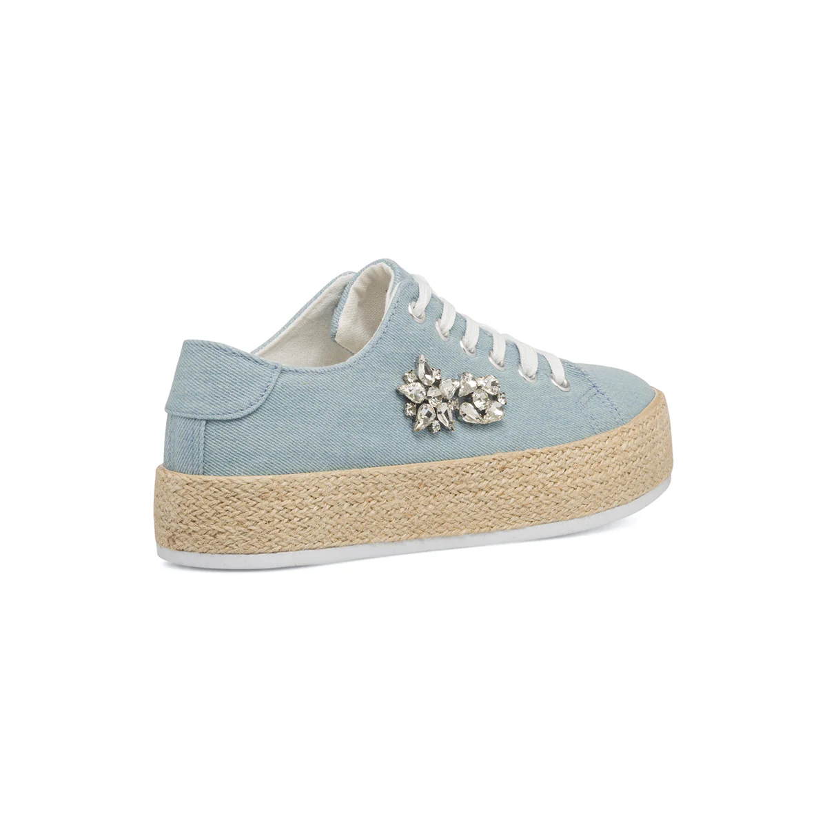 Sneakers blu jeans da donna in canvas con suola in corda Lora Ferres - Image 3