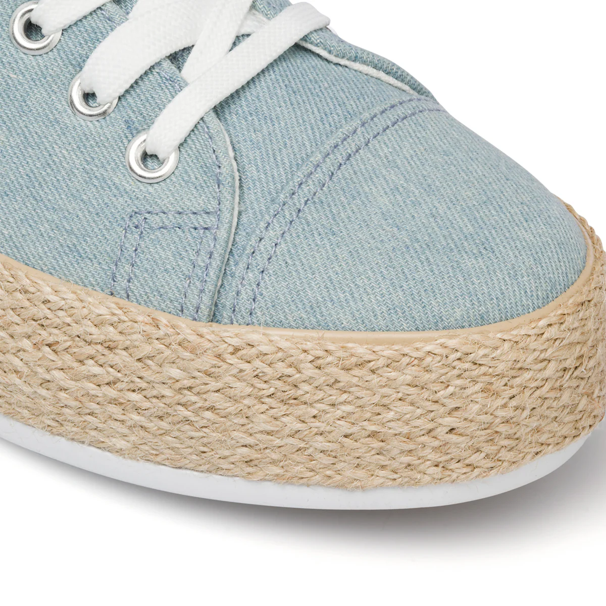 Sneakers blu jeans da donna in canvas con suola in corda Lora Ferres - Image 5