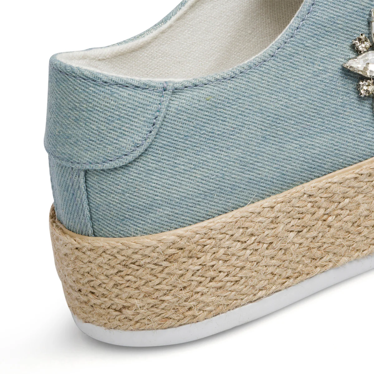 Sneakers blu jeans da donna in canvas con suola in corda Lora Ferres - Image 7