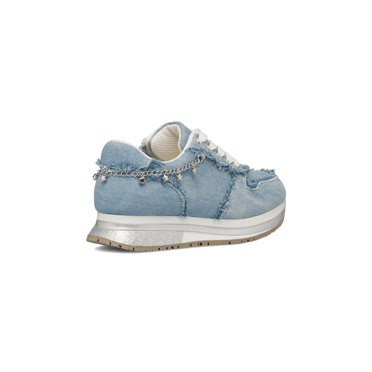 Sneakers blu jeans da ragazza con frangette e catenina Swish Jeans - Image 3